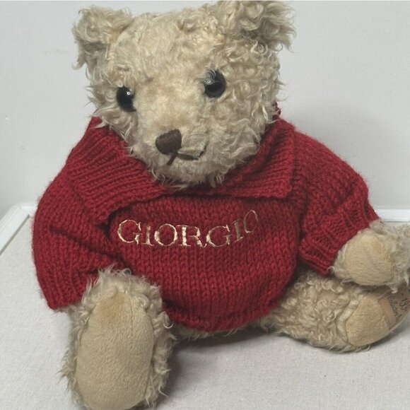 Giorgio Beverly Hills Collectible Teddy Bear Rare Vintage Knit Sweater Designer - Picture 1 of 16